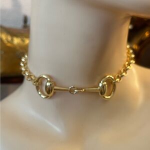 Horse bit necklace large buckle snake bit gold color necklace choker fashion